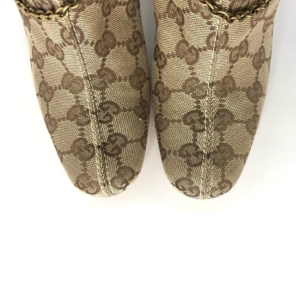Vintage Gucci GG Monogram Horsebit Harness Ankle High Heeled Boots 5 - Picture 7 of 11